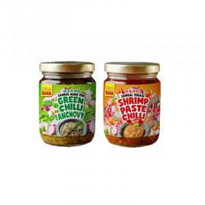 Casa Boga Green Chilli Anchovy Sambal (Ikan Bilis) & Shrimp Paste Sambal (Belacan) Sambal Bundle